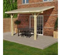 Ruby UK Wooden Gazebo - Treated Featheredge - Lean-To Design 5.7M L X 3.0M W