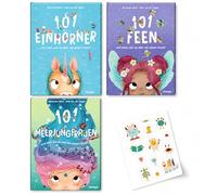 Ruby van der Bogen - Buchset - 101 Einhörner, 101 Meerjungfrauen und 101 Feen - 3 gebundene Bilderbücher für Kinder ab 4 Jahren mit Fabelwesen und einem exklusiven "Monsterchen" Aufkleberbogen