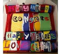 Ruby wedding anniversary novelty chocolate box. Congratulations gift. (7 inch sweet treats box, Main bar - brown box)