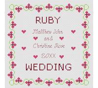 Ruby Wedding Anniversary Square Cross Stitch Kit