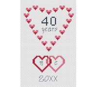 Ruby Wedding Hearts Anniversary Cross Stitch Card Kit