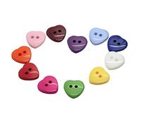 Ruby569y 100 Pcs Love Heart Shape Plastic Buttons for Knitting/Sewing/Crafting,Mixed Colored Buttons with 2 Holes for DIY Craft Scrapbooking Cards Sewing Accessory