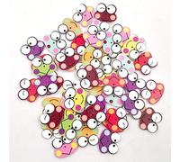 Ruby569y 50 Pcs Wooden Buttons Mix Color Buttons for Sewing and Knitting,Cartoon Mini Frog Shape Buttons with 2 Holes for DIY Craft Scrapbooking Accessories