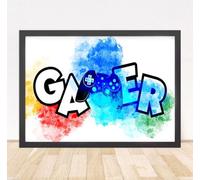 Rubybloom Designs Computer Graffiti Gamer Quote Print - A4 (29.7cm x 21cm) UNFRAMED - Boys Game Controller Gaming Picture Gift Childrens Wall Art