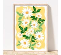 Rubybloom Designs Daisy Flower Print Unframed Daisies Floral Picture Gallery Wall Art Bedroom Home 5x7 A4 A3