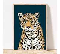 Rubybloom Designs Leopard Safari Jungle Animal Print Unframed Illustration Wall Art Poster Picture Gift 5x7 A4 A3