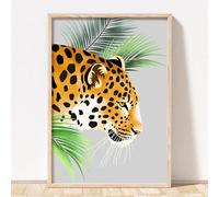 Rubybloom Designs Wild Tribe Safari Jungle Animal A4 Prints UNFRAMED - Cheetah, Giraffe, Zebra & Tiger Portrait Picture Illustrations Wall Art Decor Gift