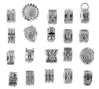 RUBYCA 40pcs Mix Lot of Silver Color Clip Lock Stopper Clasp Beads DIY fit European Charm Bracelet