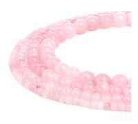RUBYCA Natural Rose Quartz Gemstone Round Loose Bead Pink Crystal for Jewelry Making 1 Strand - 10mm