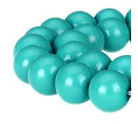 RUBYCA Round Opaque Painted Druk Czech Glass Beads Bulk Jewellery Making Supplies Strand, Blue, 12mm