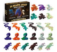 Rubypop Dragon Advent Calendar 2025-24 Days of 3D Printed Dragon Christmas Countdown Calendar, Christmas and Birthday Surprise Gifts for Kids, boys, Teens