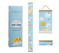 RubyRoo Baby Growth Chart - Growth Chart for Kids - Nursery or Toddler Room Wall Decor for Boy - Removable Roll Up Canvas Children Height Measure Chart with Wood Frame - 7.9" x 79" Adventure Theme