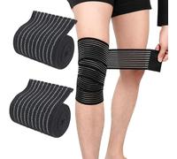 RubyTint 2 Pack Black 120cm Calf Compression Support Wrap, Breathable Elastic Sports Bandage Strap for Leg Shin Ankle Knee Support, Sports Tape for Running Basketball Cycling Fitness