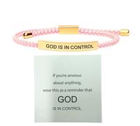 RubyTint Don't Let the Hard Days Win Bracelet - Adjustable Braided Rope Strength Bracelet for Women, Inspirational Quote Wristband & Motivational Gift for Friends and Family