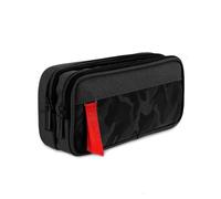 RubyTint Large Capacity Pencil Case with 3 Compartments - Fabric School Stationery Organizer Pouch, Portable Pen Holder for Boys, Girls, Teens & Kids, Camouflage Design (Black)