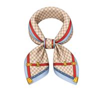 RubyTint Women's Square Satin Scarf, 70x70cm, Floral Print, Aqua Bloom | Premium polyester satin, silky & lightweight. Versatile: headscarf, neck scarf, hair band, bag accessory