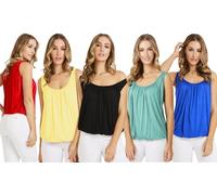 Ruched Neck Balloon Vest: White /S-M