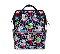 Ruchen Mummy Bag Backpack Diaper Bag Bloody Zombie Alien Eyeballs Creepy Terror High-Capacity Nappy Backpacks Maternity Bag 40cm