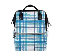 Ruchen Mummy Bag Backpack Diaper Bag Blue Graffiti Plaid Doodling Watercolor High-Capacity Nappy Backpacks Maternity Bag 40cm