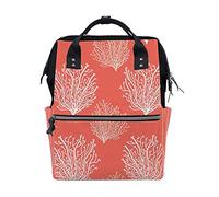Ruchen Mummy Bag Backpack Diaper Bag Cute Abstract Coral Pink High-Capacity Nappy Backpacks Maternity Bag 40cm