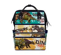 Ruchen Mummy Bag Backpack Diaper Bag Dinosaur World Jurassic Sketch Tyrannosaurus Rex Stegosaurus Triceratop High-Capacity Nappy Backpacks Maternity Bag 40cm