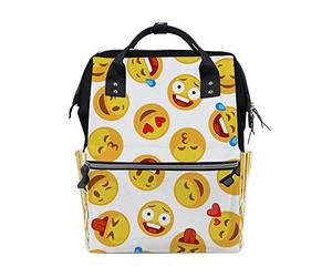 Ruchen Mummy Bag Backpack Diaper Bag Funny Cute Cartoon Faces Emoji High-Capacity Nappy Backpacks Maternity Bag 40cm