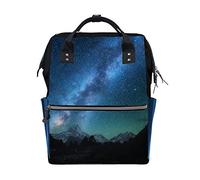 Ruchen Mummy Bag Backpack Diaper Bag Milky Way Mountains Starry Sky Star Night Landscape High-Capacity Nappy Backpacks Maternity Bag 40cm