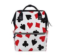Ruchen Mummy Bag Backpack Diaper Bag Playing Card Spade Hearts Diamonds Plum Blossom High-Capacity Nappy Backpacks Maternity Bag 40cm