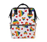 Ruchen Mummy Bag Backpack Diaper Bag Rainbow Hearts Gay Pride Symbol LGBT Love High-Capacity Nappy Backpacks Maternity Bag 40cm