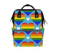 Ruchen Mummy Bag Backpack Diaper Bag Six-Color Rainbow Hearts Gay Pride LGBT High-Capacity Nappy Backpacks Maternity Bag 40cm
