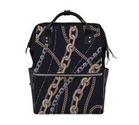 Ruchen Mummy Bag Backpack Diaper Bag Vintage Chain Pattern High-Capacity Nappy Backpacks Maternity Bag 40cm