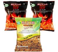 Ruchi Chanachur mixed packs - 3 packs : 2 x Spicy Hot & x Bar-B-Q, 300g x 3 packs (2Hot + 1BBQ)