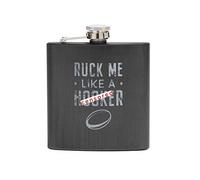 Ruck Me Like a Hooker Black Hip Flask - Funny Rugby Gifts - Rude Birthday Present