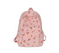 rucksack,camping backpack,Cute Cherry Print Bag Large Corduroy Bookbag Lightweight 17 In Laptop Bag Women Travel Aesthetic Wheeled (Pink, A)