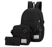 rucksack,small backpack,High School Student For Boys And Girls Three Computer Business Bag Shoulder Casual Matching Bag Monkey with Leash (Black, One Size)