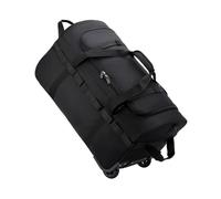 Rucksack with Wheels Heavy-Duty Wheeled Duffel Bag Foldable Water-Resistant Rolling Luggage with Adjustable Shoulder Strap & Pockets for Travel Gym(Black)