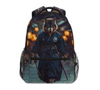 Rucksack Wolf Samurai Japanese School Bag For Student | Pack Back Casual Backpack Lightweight Daypack For College Work School