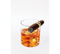 Ruckus Creations Premium Whiskey Glass and Cigar Holder - Dual-Purpose Cigar Rest. Old Fashioned Cigar Whiskey Glass with Cigar Holder, Whisky Gift for Men, Father, Boyfriend, Husband