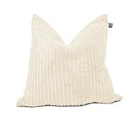 rucomfy Beanbags Corduroy Bean Bag Square Floor Cushion with Filling & Washbag - Machine Washable Adults Extra Large Pillow Cushion & Seating - Living Room & Bedroom Furniture - 68 x 68cm (Ivory)
