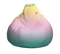 rucomfy Beanbags Extra Large Classic Bean Bag Trend Soft Printed Fabric Bean Bag. Machine Washable 70 x 110cm (Mermaid Ombre)