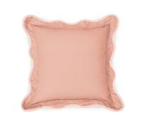 rucomfy Beanbags Indoor/Outdoor Scalloped Cushion with Fibre Filling - Accessories for Home and Garden, Decor Scatter Pillow - Pre Filled, Water Resistant (50x50cm, Dusky Pink)