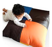 rucomfy Beanbags Kids Floor Cushion - Autism & ADHD Friendly Calming Kids Furniture - Soft Mixed Textures for Tactile Stimulation - Mix of Random Colours & Fabrics for Boys & Girls