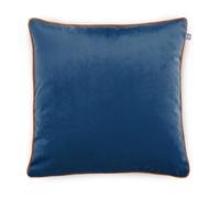 rucomfy Beanbags Piped Velvet Cushion | Contrasting Piped Edges | Soft Velvet Decorative Throw Pillow, (45x45cm, Navy Blue)