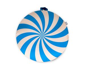 rucomfy Beanbags Round Floor Cushion, Polysytene Filled Water Resistant Soft Floor Seat, Durable Seat for Kids Reading Corners or Playtime Machine Washable Fabric - Cirque Chic (Blue, 70x70cm)