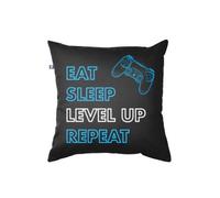rucomfy Beanbags Rucomfy Gaming Eat Sleep Level Up Repeat Cushion 45X45Cm - Soft & Supportive Gamer Pillow