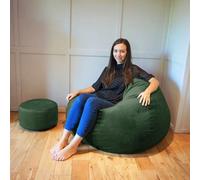 rucomfy Beanbags Rucomfy Indoor Adults Classic Slouchbag Bean Bag Chair - Velvet Green Lounge Seat