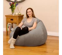 rucomfy Beanbags Rucomfy Indoor Adults Classic Slouchbag Bean Bag Chair - Velvet Grey Lounge Seat