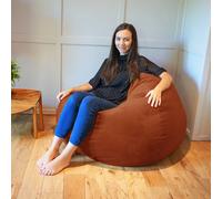 rucomfy Beanbags rucomfy Indoor Adults Classic Slouchbag Bean Bag Chair - Velvet Seat in Burnt Orange rucomfy Beanbags Burnt Orange