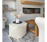 rucomfy Beanbags rucomfy Indoor Jumbo Cord Bean Bag Footstool - Cube Pouffe in Ivory rucomfy Beanbags Ivory