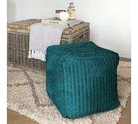 rucomfy Beanbags rucomfy Indoor Jumbo Cord Bean Bag Footstool - Cube Pouffe in Teal rucomfy Beanbags Teal